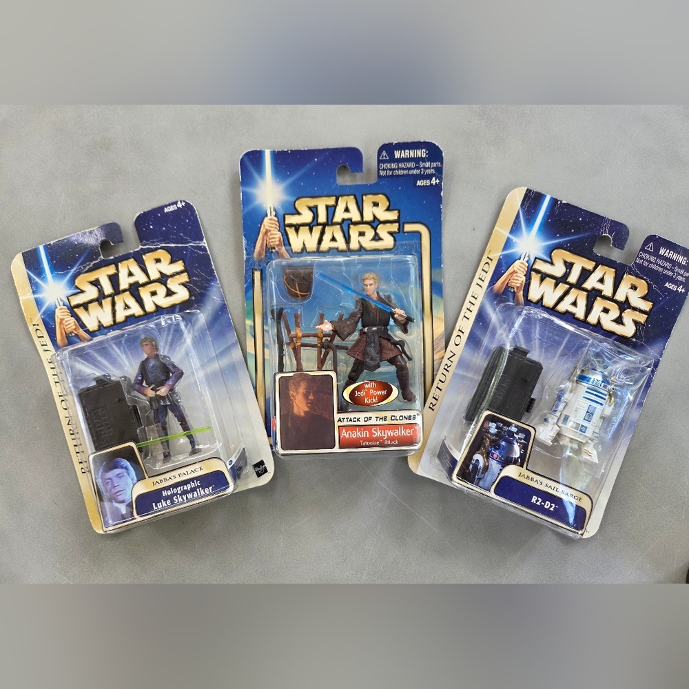 Lot Of 3 Vintage Star Wars Toys Action Figures New In Damaged Boxes